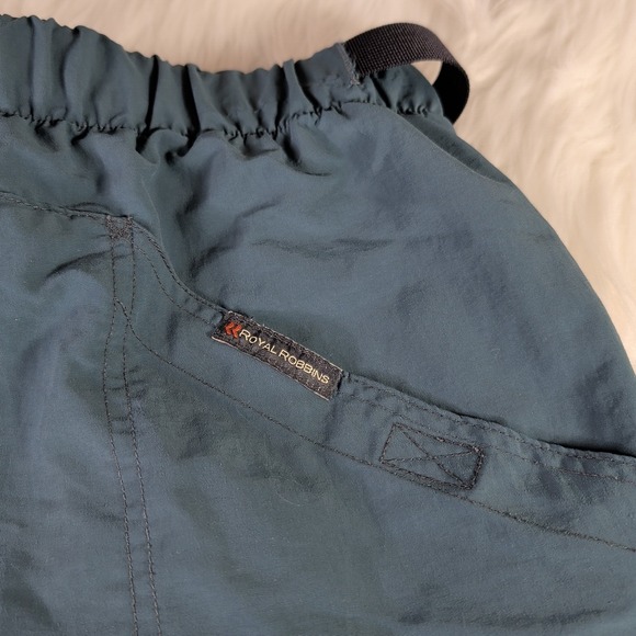 Mens Med Royal Robbins Blue Belted Outdoorhiking Outdoors Nylon Cargo Shorts - Picture 4 of 7